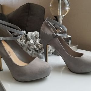 Grey Pumps with Straps by Penny Loves Kenny